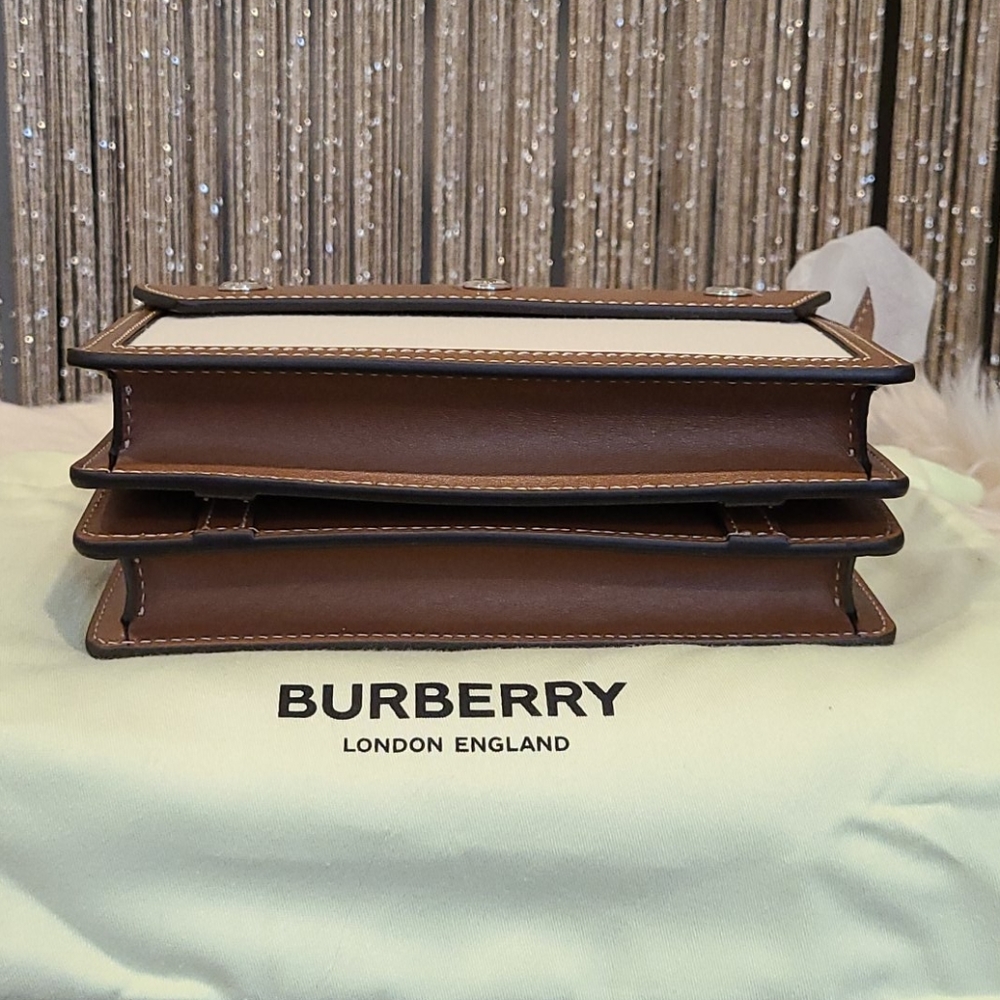 🔥BURBERRY HORSEFERRY MINI CANVAS & LEATHER BAG! - Picture 5 of 14